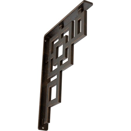 Eris Wrought Iron Bracket, (Single Center Brace), Antiqued Bronze 1 1/2W X 10D X 12H